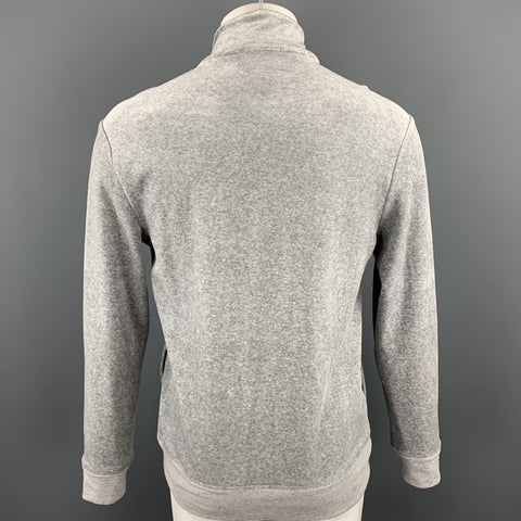BARNEYS NEW YORK Size M Gray Cotton / Modal Half Zip Sweatshirt