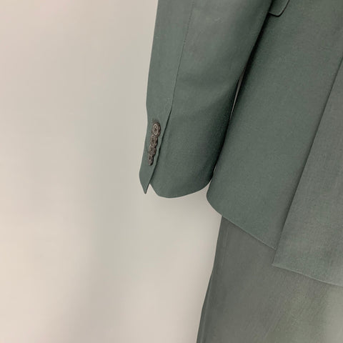 PRADA Size 40 Forest Green Wool Mohair Notch Lapel Suit