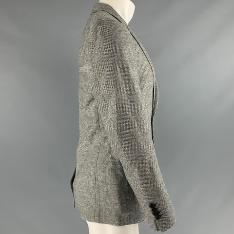 BURBERRY LONDON Size 38 Black White Houndstooth Cotton Blend Sport Coat