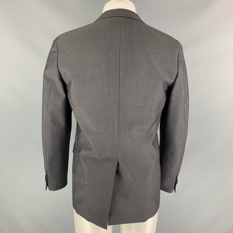 JIL SANDER Size 38 Dark Gray Wool / Mohair Notch Lapel Sport Coat