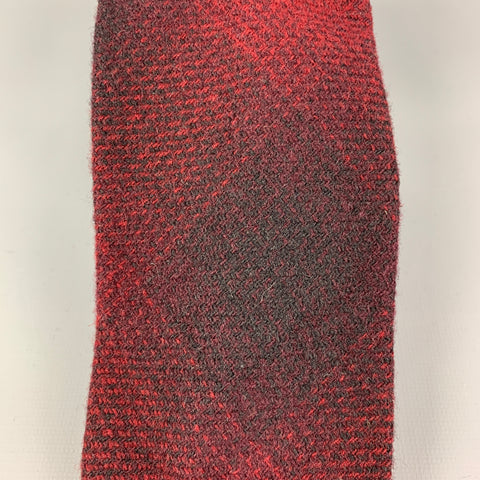 WOOLRICH Burgundy Black Plaid Wool Nylon Tie