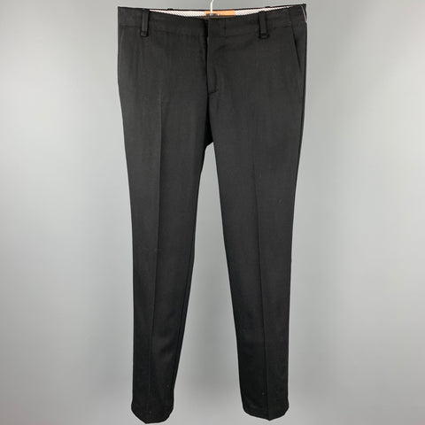 JOHN GALLIANO Size 32 Black Wool Blend Zip Fly Dress Pants