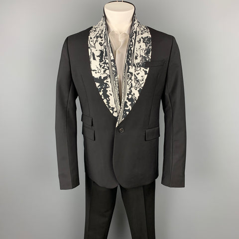 MCQ by ALEXANDER MCQUEEN Size 40 Black Wool / Mohair Shawl Collar Sport Coat