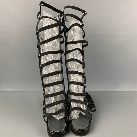 STUART WEITZMAN Talla 9 Sandalias de gladiador de cuero negro
