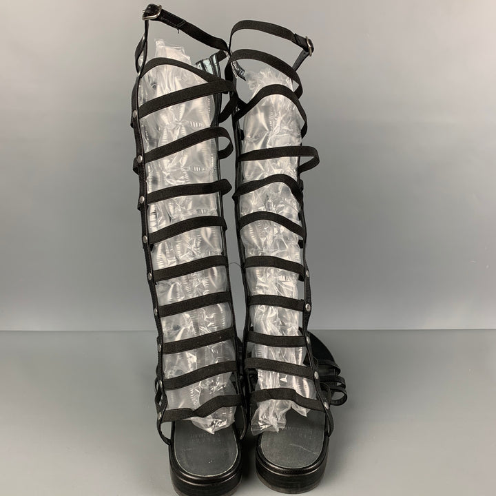 STUART WEITZMAN Size 9 Black Leather Gladiator Sandals