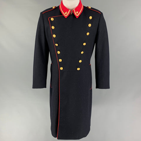 D&G by DOLCE & GABBANA Size 40 Navy Red Gold Military Coat