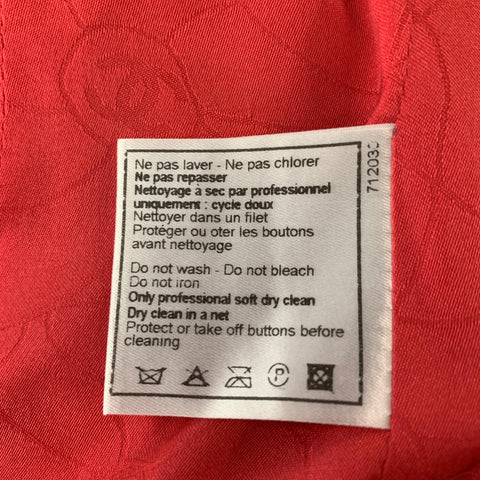 CHANEL P23159V13825 Size 4 Red White Cotton Blend Single breasted Jacket