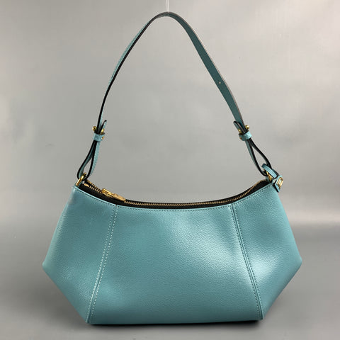 DELVAUX Light Blue Leather Handmade Handbag