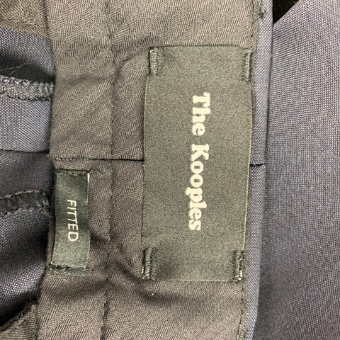 THE KOOPLES Size 28 Navy Wool Mohair Zip Fly Dress Pants