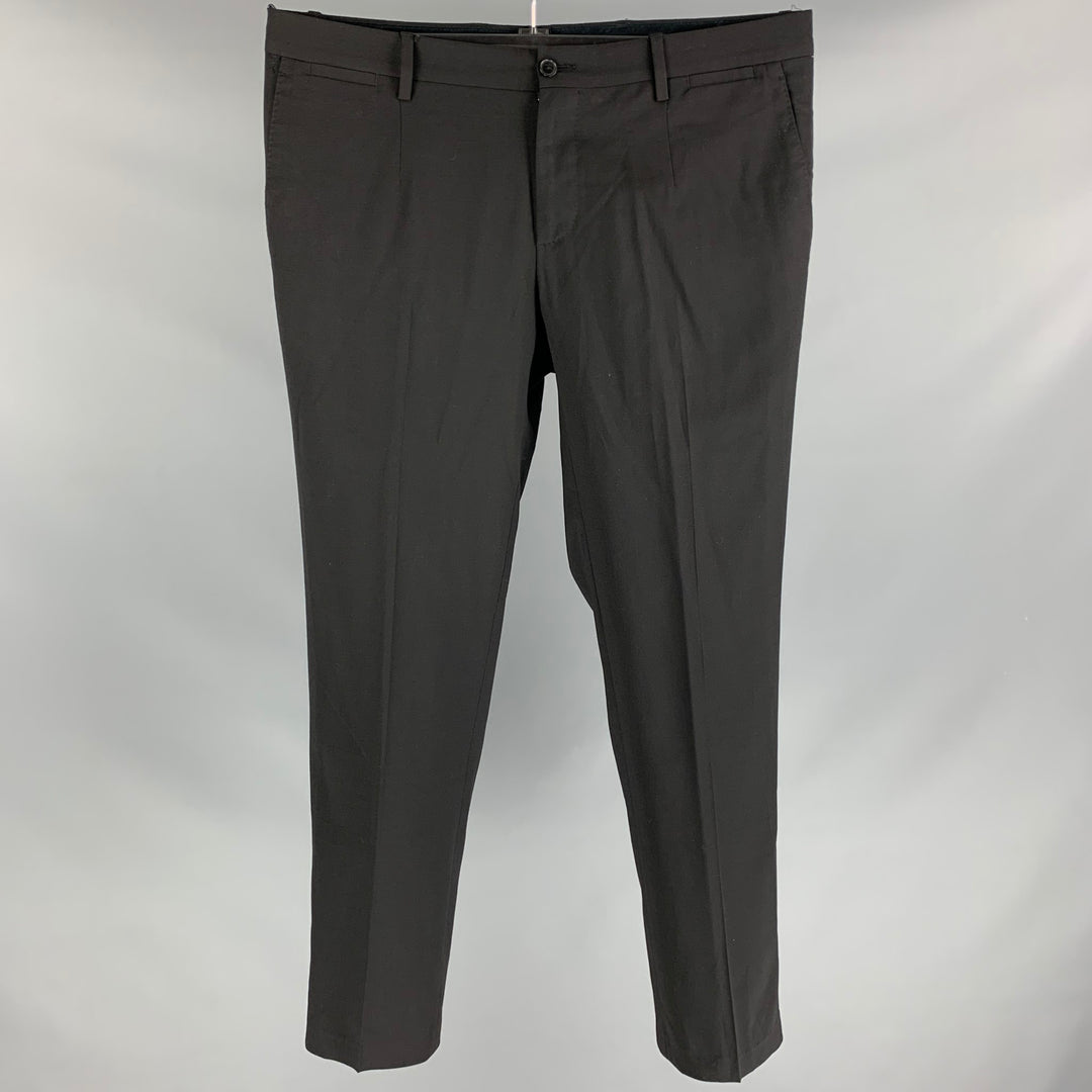 DOLCE & GABBANA Size 34 Black Wool Zip Fly Dress Pants
