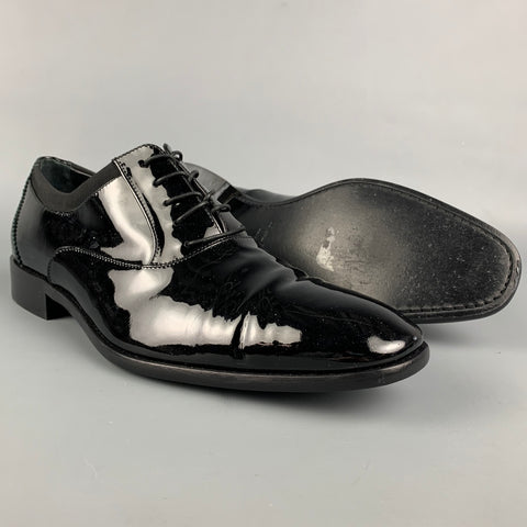 SALVATORE FERRAGAMO Talla 8.5 Zapatos con cordones de cuero negro