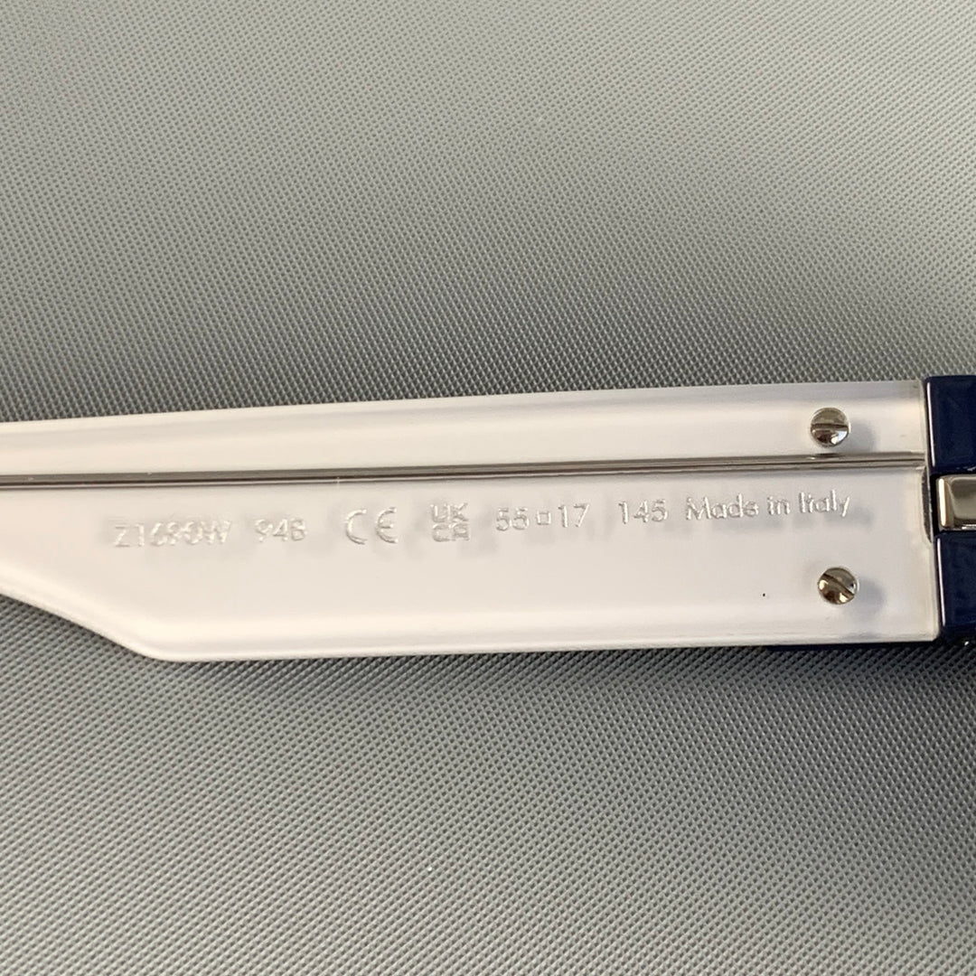 Gafas de sol LOUIS VUITTON de acetato jaspeado en azul blanco