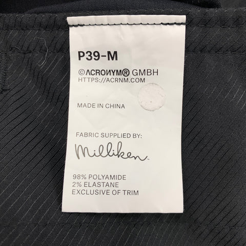 ACRONYM SS 22 Talla L Negro Poliéster Zip Fly P39-M Pantalones