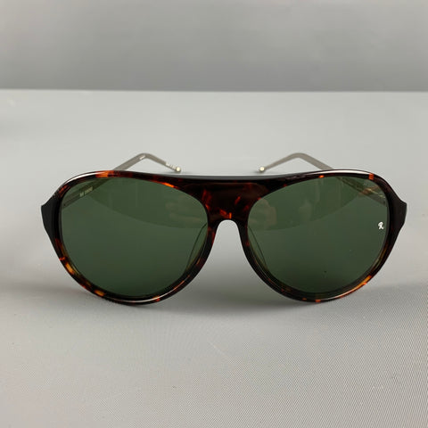 RAF SIMONS Brown Tortoiseshell Acetate Metal Sunglasses