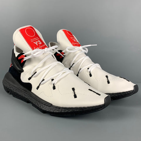 Y-3 by YOHJI YAMAMOTO Size 12 Black White Mixed Fabrics Low Top Sneakers