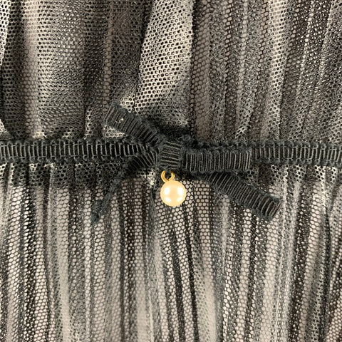GUCCI Talla 6 Vestido plisado de poliéster negro