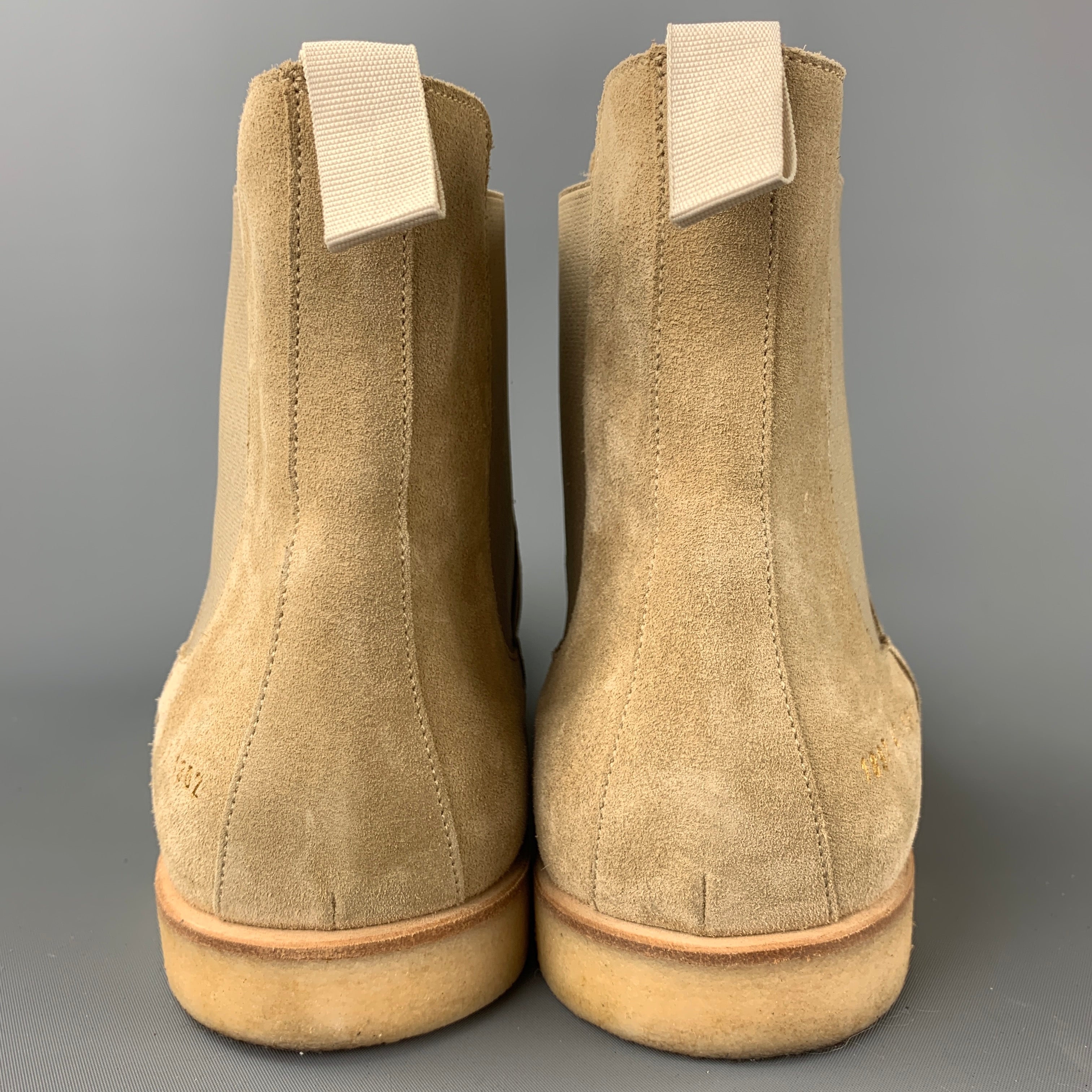 COMMON PROJECTS Size 14 Beige Suede Pull On Chelsea Boots Sui Generis Designer Consignment