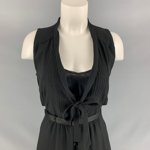 MARC JACOBS Size 0 Black Acetate / Viscose Solid Dress