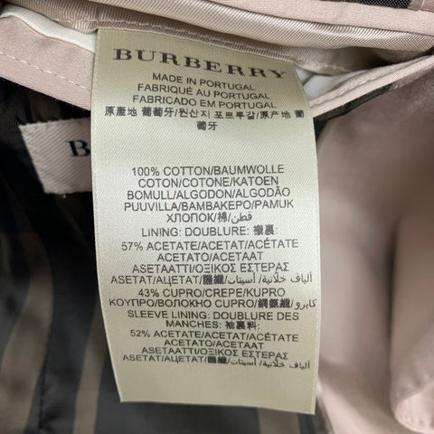 BURBERRY LONDON Size 36 Beige Cotton Notch Lapel Suit