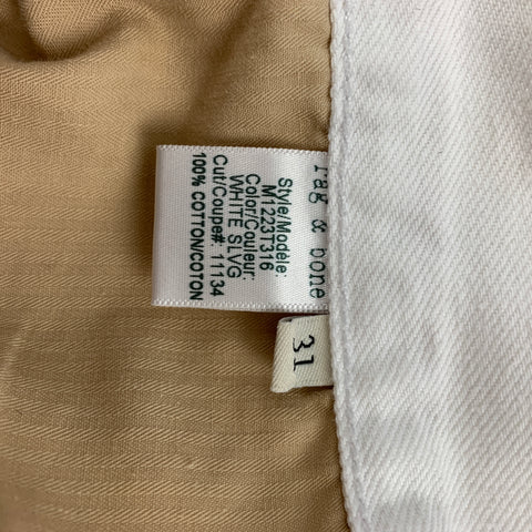 RAG & BONE Size 31 Off White Cotton Slim Jeans