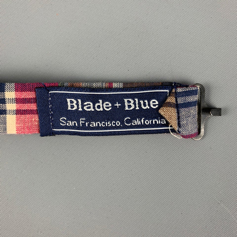 BLADE+BLUE Red Cream Plaid Cotton Bow Tie