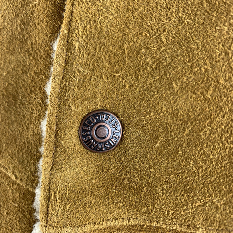 LEVI'S VINTAGE CLOTHING Size XS Tan Suede Shearling Snaps Jacket