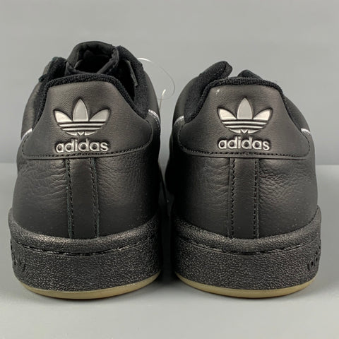 ADIDAS Size 10.5 Black Leather Low Top Continental 80 Sneakers
