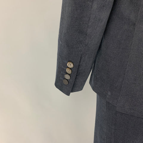 THE KOOPLES Taille 42 Costume à revers cranté en coton velours côtelé noir