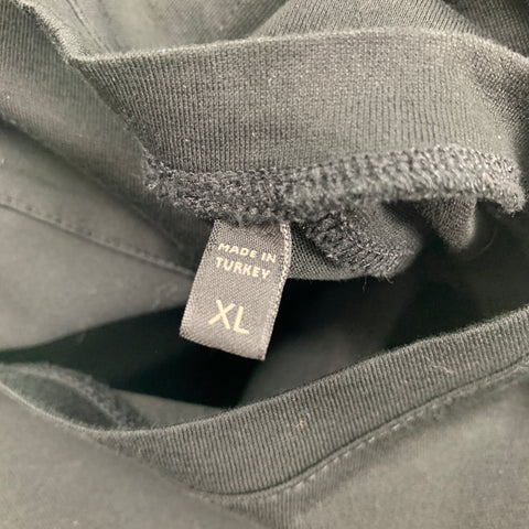 Z ZEGNA Size XL Black Print Cotton Crew-Neck T-shirt