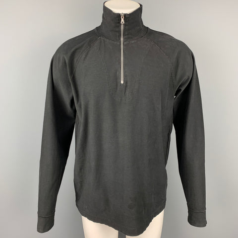 OUR LEGACY Size M Black Cotton Half Zip Pullover