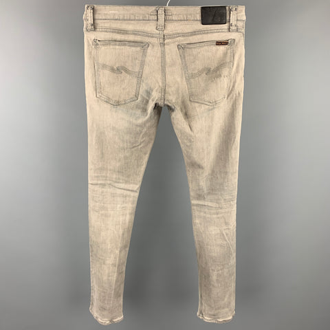 NUDIE JEANS Size 31 Grey Denim Skinny Zip Fly Jeans