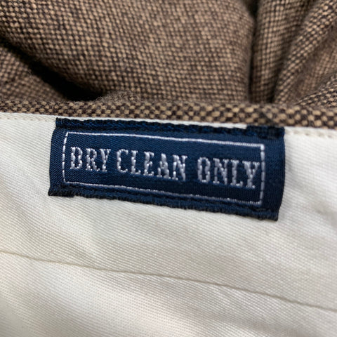 POLO by RALPH LAUREN Size 40 Brown Cream Nailhead Single breasted Suit
