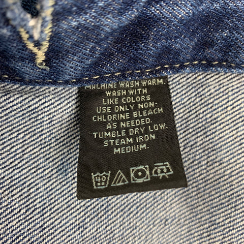 RRL by RALPH LAUREN Size L Blue Taupe Cotton Trucker Jacket