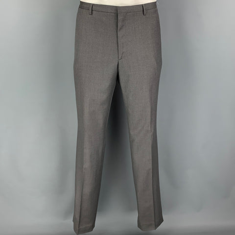 CALVIN KLEIN COLLECTION Size 44 Grey Woven Wool Notch Lapel Suit