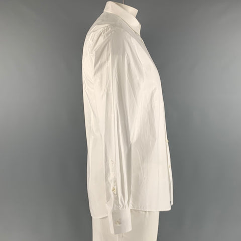 VERSACE COLLECTION Size XL White Solid Cotton Button Up Long Sleeve Shirt