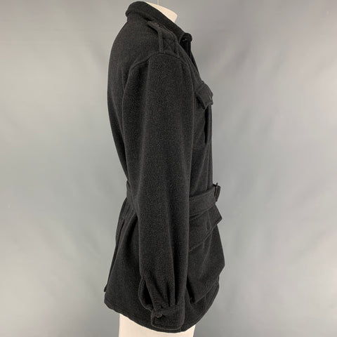 POLO by RALPH LAUREN Talla M Chaqueta con cinturón y charreteras de cachemira gris oscuro