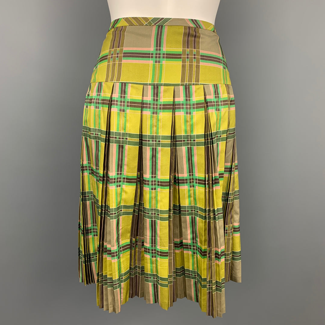 MARC by MARC JACOBS Size 8 Chartreuse Green Silk Skirt