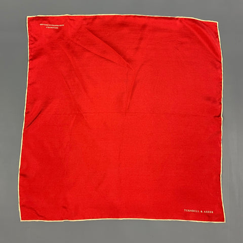 TURNBULL & ASSER Red Cream Silk Pocket Square
