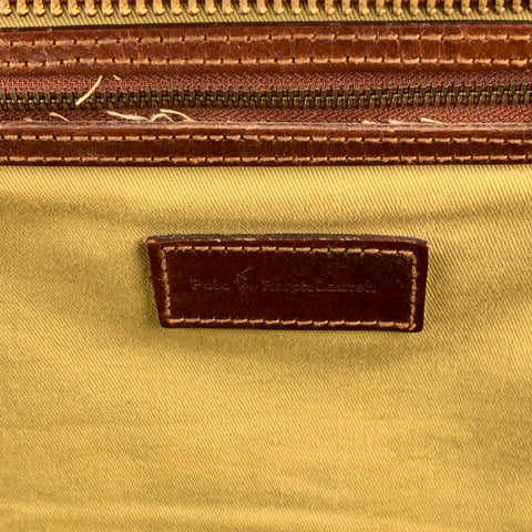 Vintage RALPH LAUREN Green & Black Tan Blackwatch Leather Duffle Bag