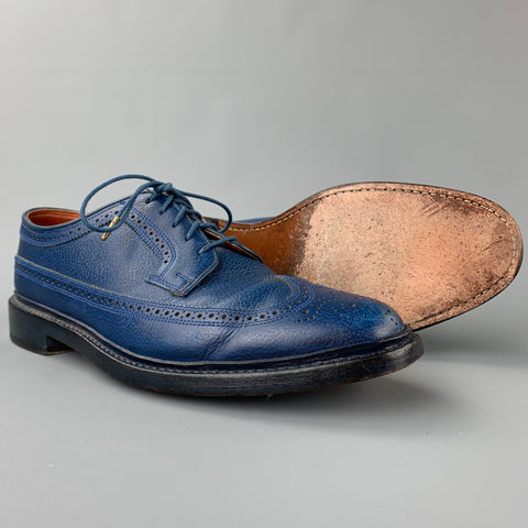 FLORSHEIM for Duckie Brown Size 10.5 Royal Blue Perforated Leather Lace Up Shoes