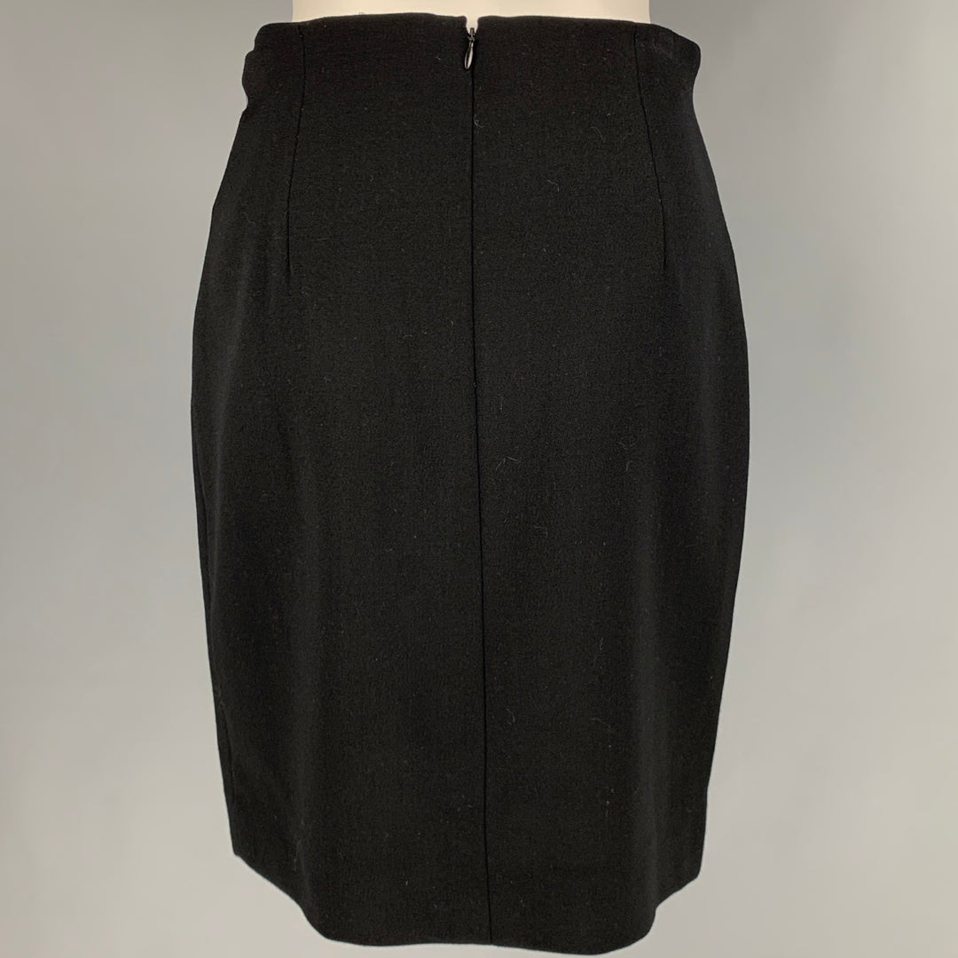 RALPH LAUREN Size 8 Black Wool Pencil Below Knee Skirt