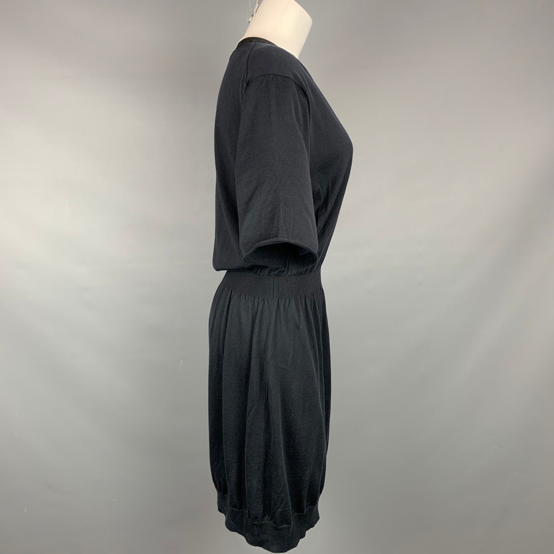 LOUIS VUITTON Size L Black Knitted Silk / Cotton Dress