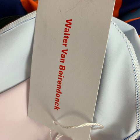 WALTER VAN BEIRENDONCK SS19 Size L Blue Graphic Nylon Jersey Bike Top