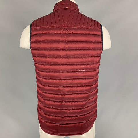 PAUL SMITH Size S Burgundy Quilted Nylon Down Filled Vest