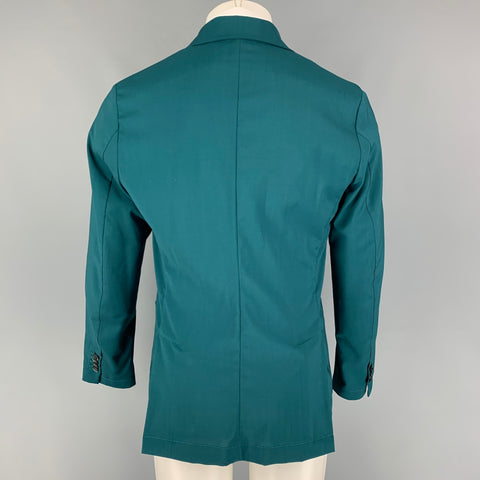BARENA Taille 38 Manteau de sport à revers en laine sarcelle