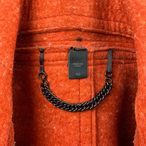 BURBERRY PRORSUM F/W 2011 Size 40 Orange Heather Wool Toggle Closure Coat