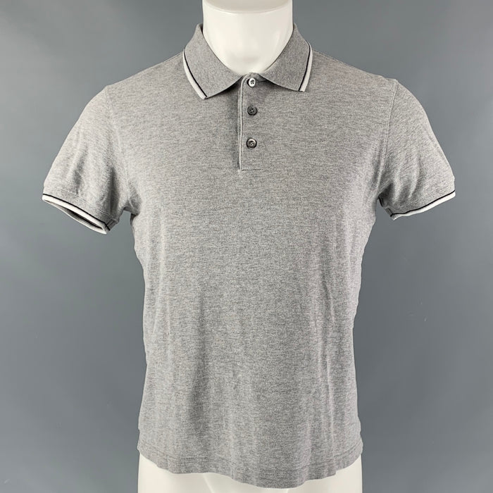PRADA Size M Grey Solid Polo