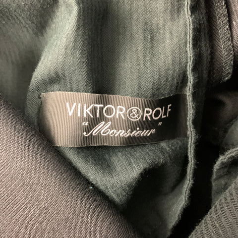 VIKTOR & ROLF Size 34 Black Wool Zip Fly Dress Pants