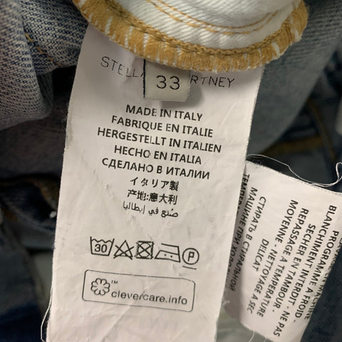 STELLA McCARTNEY Size 34 Blue Wash Denim Zip Fly Jeans