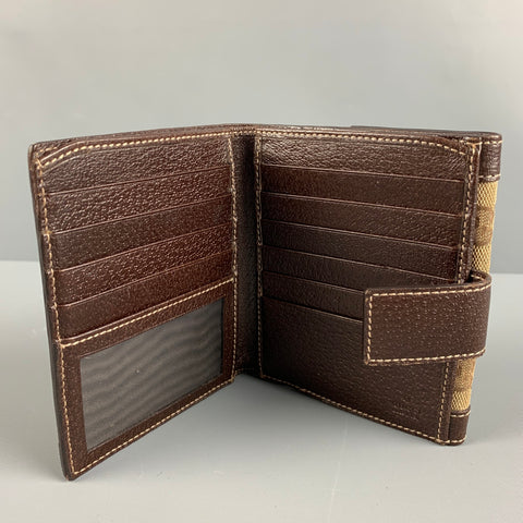 GUCCI Walet Cuero de lona con monograma marrón beige